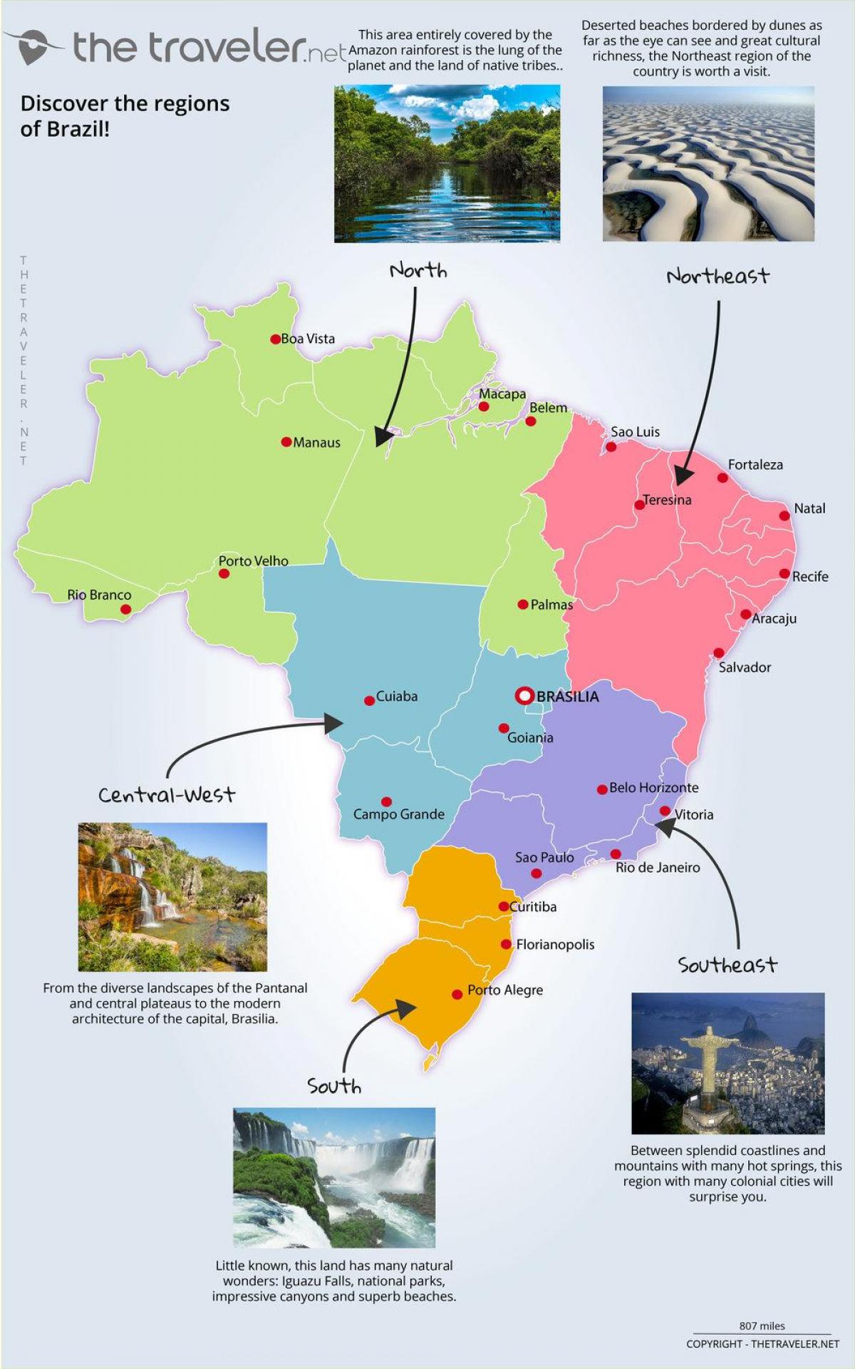mapa atrakcją Brazylii