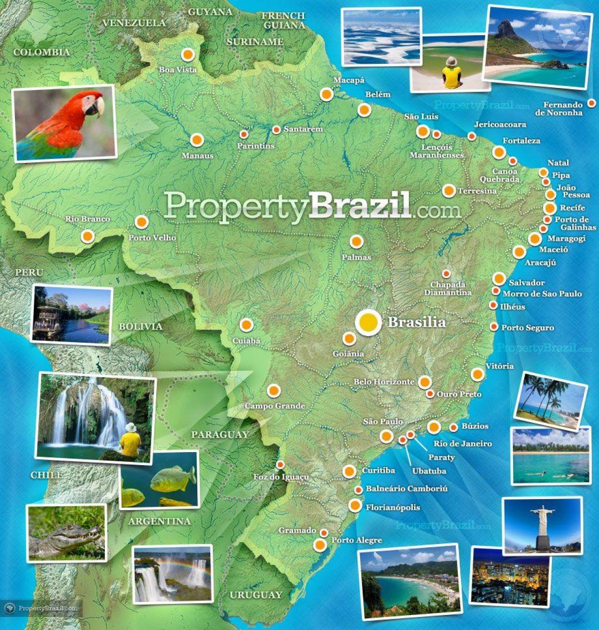 mapa turystyczna Brazylii