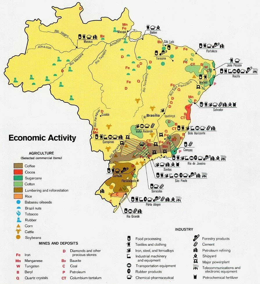 gospodarcza mapa Brazylii