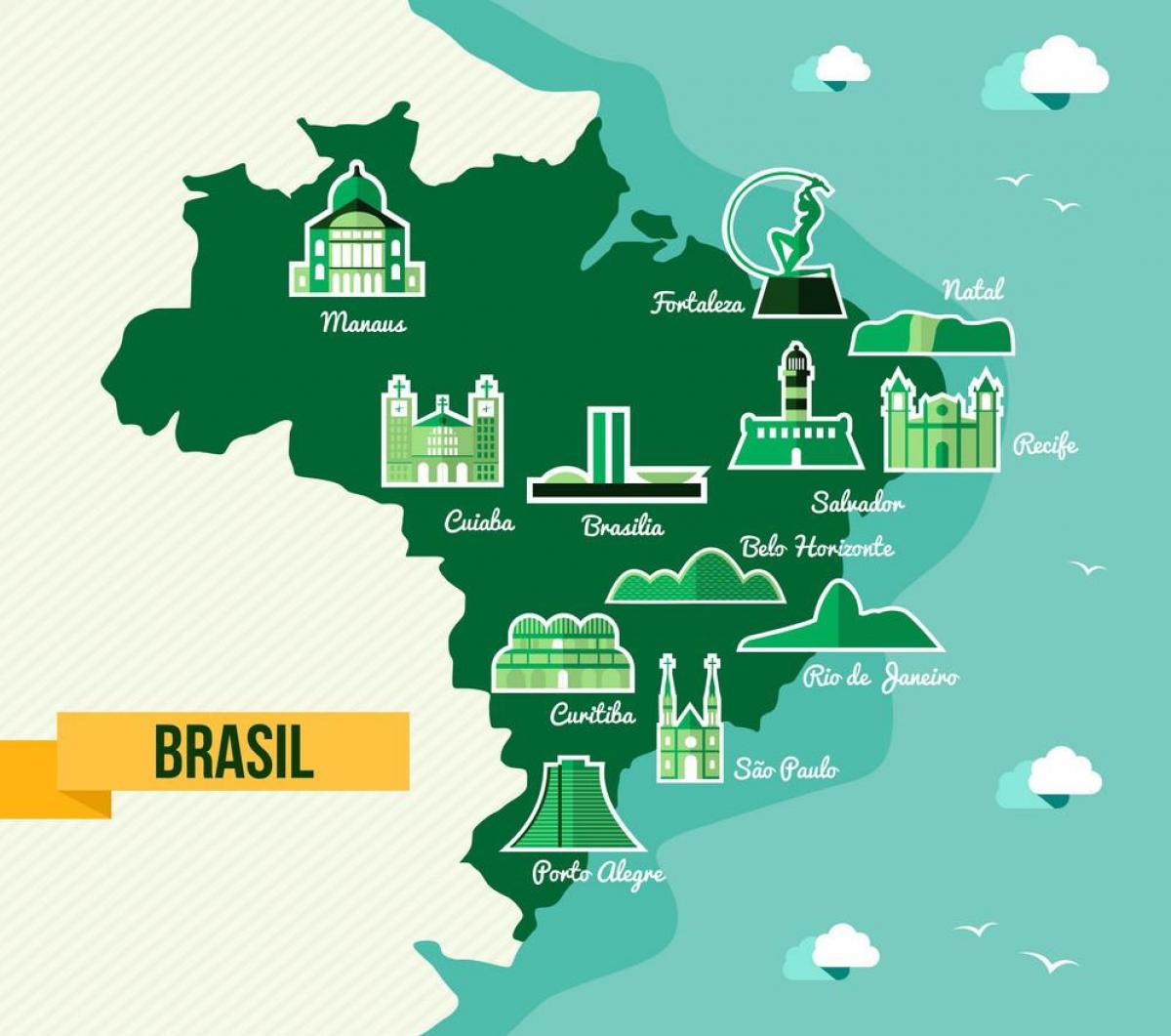 mapa Brazylii pomniki