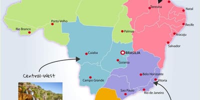 Mapa atrakcją Brazylii