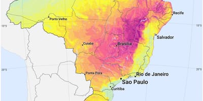 Mapa Brazylii słońca