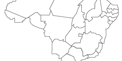 Czarny i biały mapa Brazylii