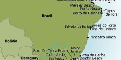 Mapa Brazylii plaże