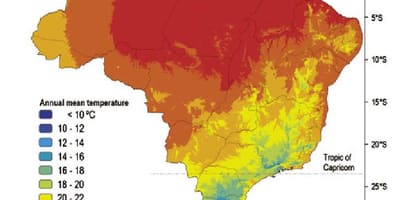Mapa temperatury Brazylia