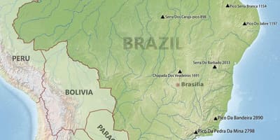 Góry w Brazylii mapa