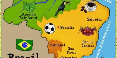 Mapa Brazylii dla dzieci