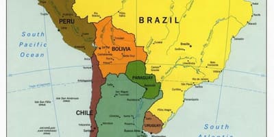 Mapa Brazylii sąsiednie kraje