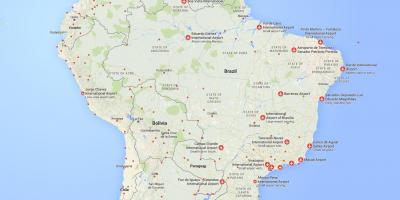 Międzynarodowe lotniska w Brazylii na mapie