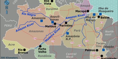 Mapa Północnej Brazylii