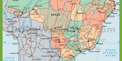Polityczna mapa Brazylii